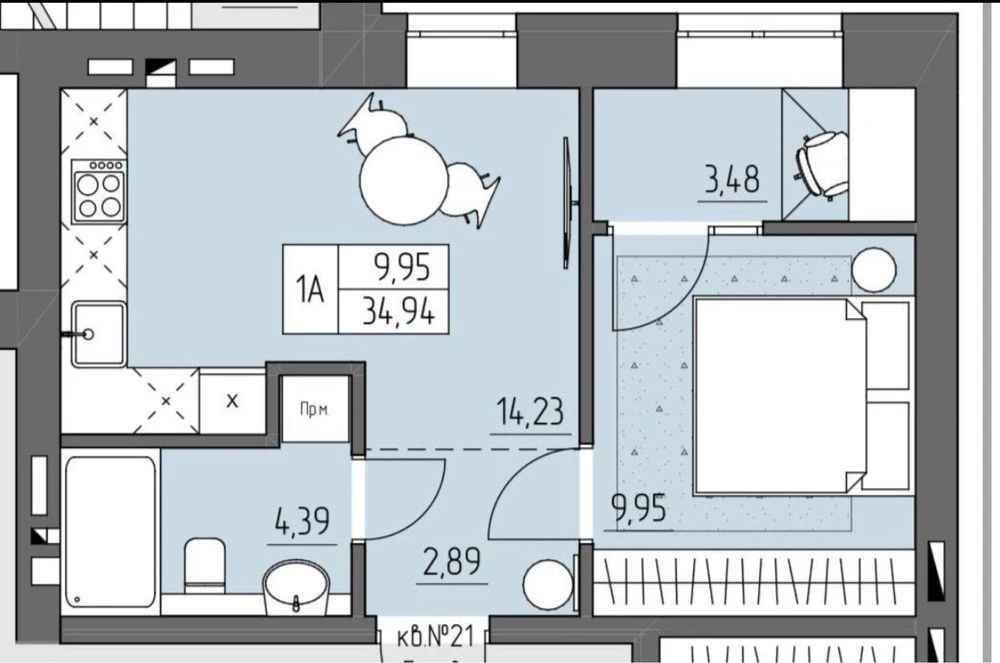 1-кімнатна квартира за $1050/м² — нижче ринкової ціни!