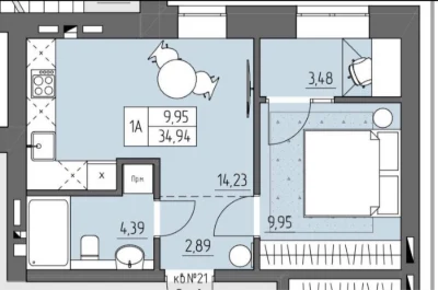 1-кімнатна квартира за $1050/м² — нижче ринкової ціни!