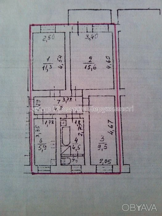 3-комнатная квартира, 54 м.кв.