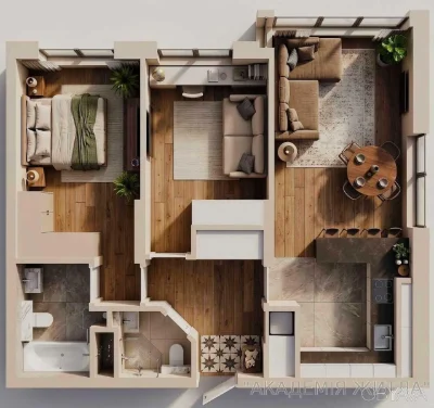 2-комнатная квартира, 68 м.кв.