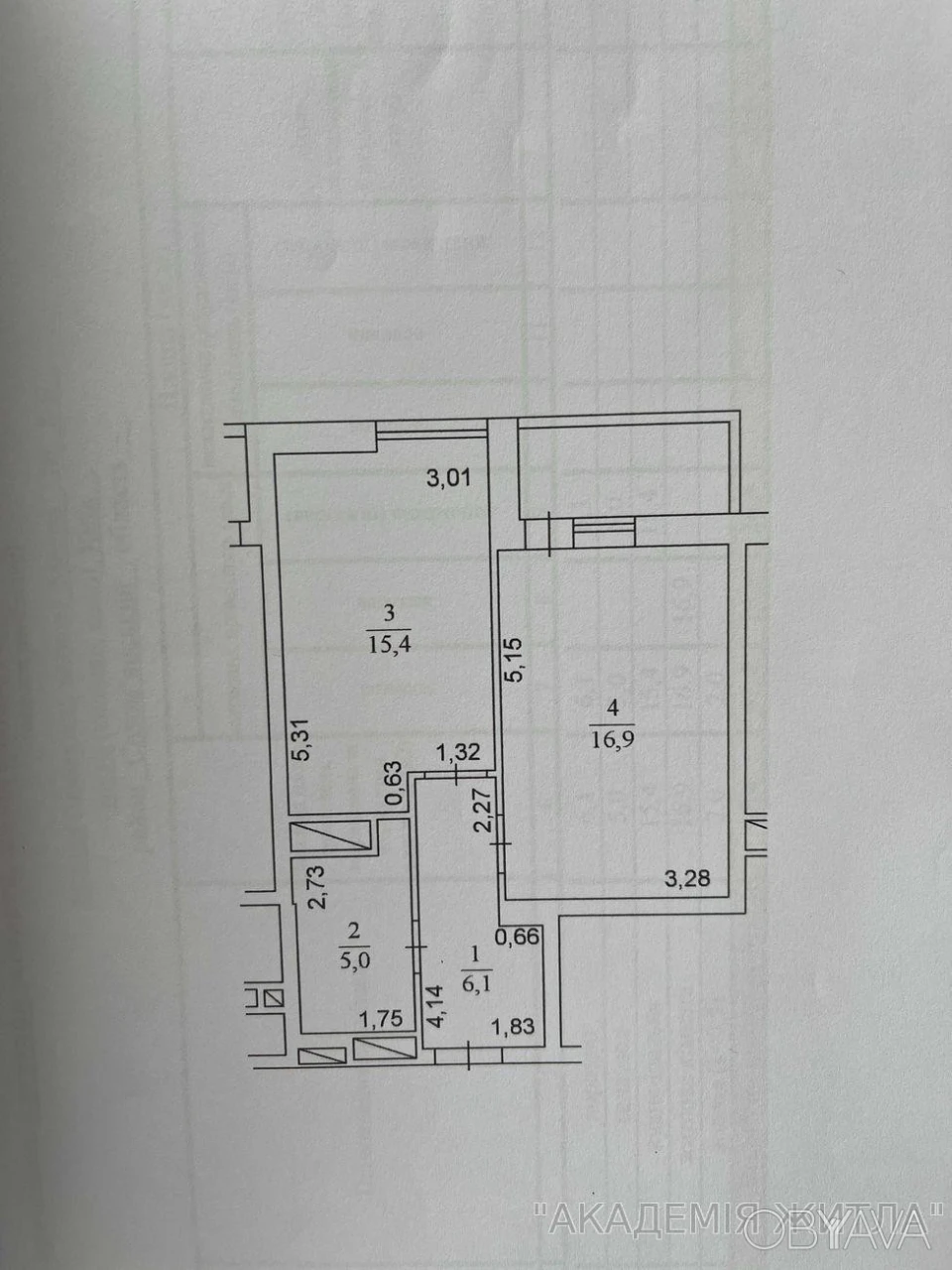 1-комнатная квартира, 46 м.кв.