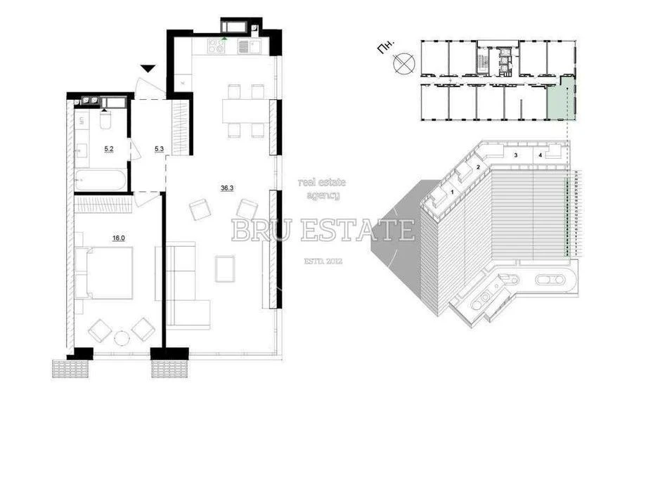 DIRECT VIEW OF THE DNIPER RIVER 63 m² Residential complex Rusanivska Gavan Mykilsko-