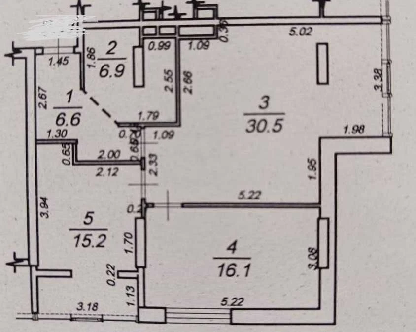 Большая 2комнатная квартира 75.3 м² Кадор Таирова