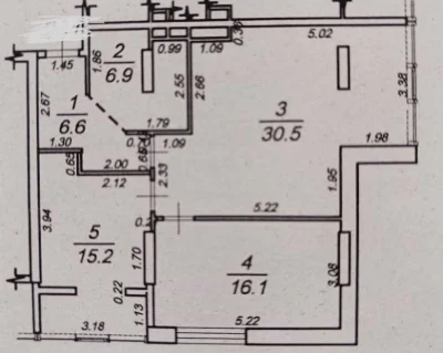Большая 2комнатная квартира 75.3 м² Кадор Таирова