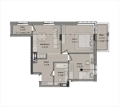 Продаж 2 кім квартири 61.5 кв.м,   вул. Пимоненка  ЖК “Moon