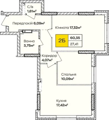 Двокімнатна квартира 60 м² на Позняках зі знижкою 5%, від за