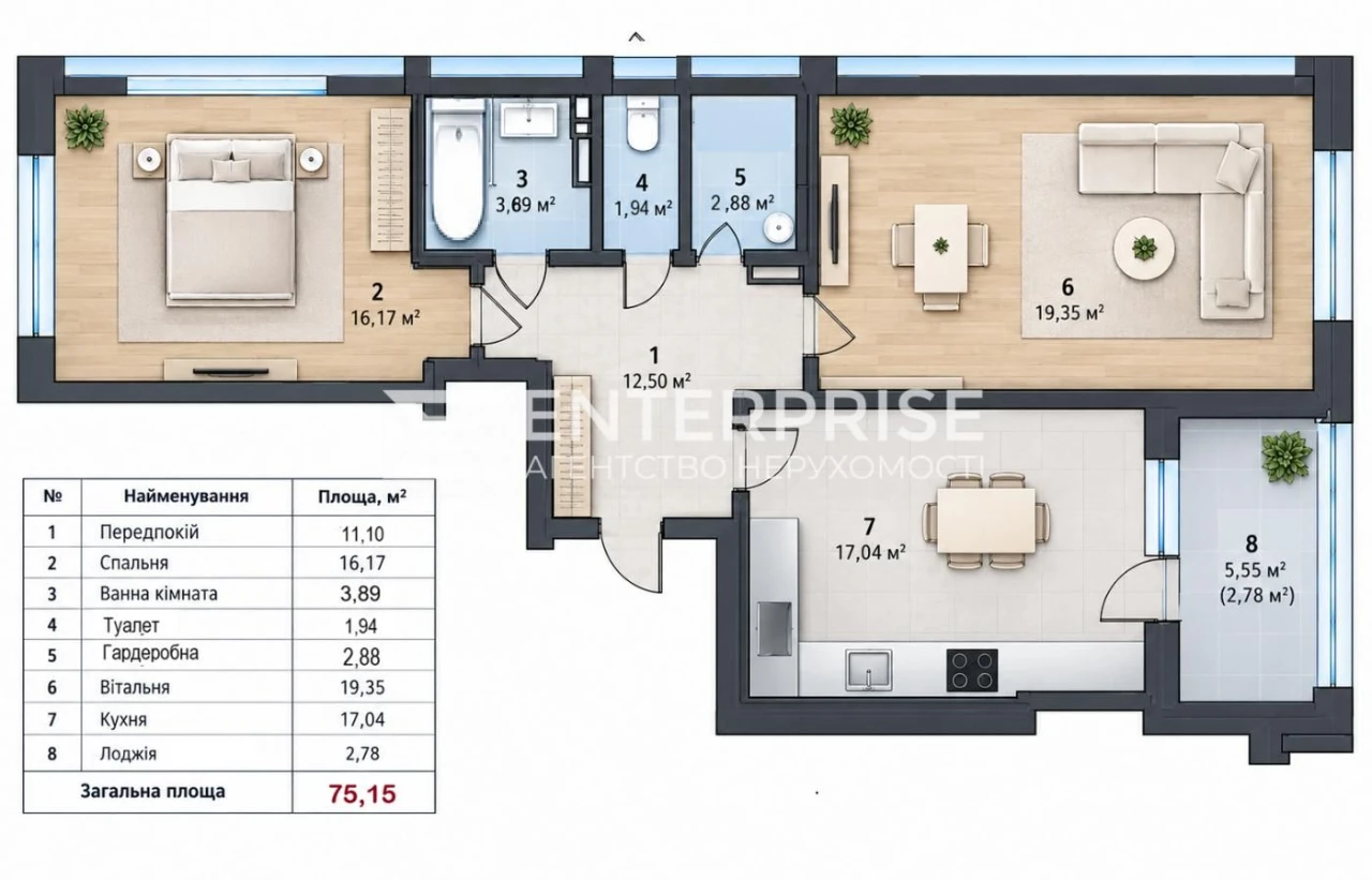 Продаж 2к квартири з ремонтом  пр.Ясинуватський  Держ.програ