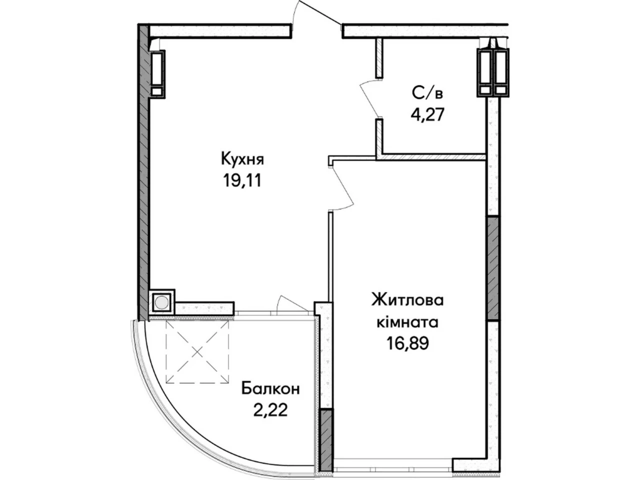 Однокімнатна квартира 42,5 м² в Ірпені: розстрочка або єОсел