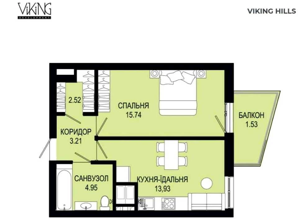 Apartment. Lviv, Vasyl Shchurata St., (Building 8)
