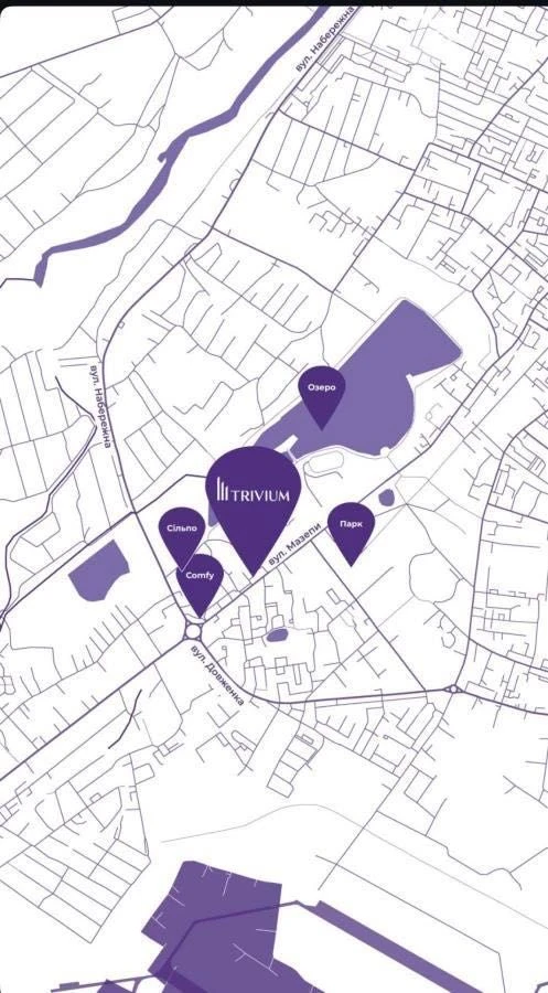 Продаж 1-к квартира 40 м² у ЖК Trivium з виглядом на парк