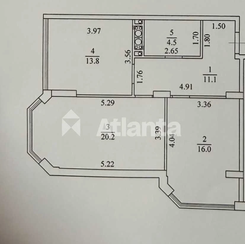 2-кімнатна квартира 65.6 м² . Підходить під програму єВіднов