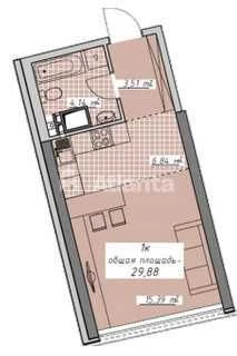 В продаже 1-комнатная квартира -студия, с современным ремонт