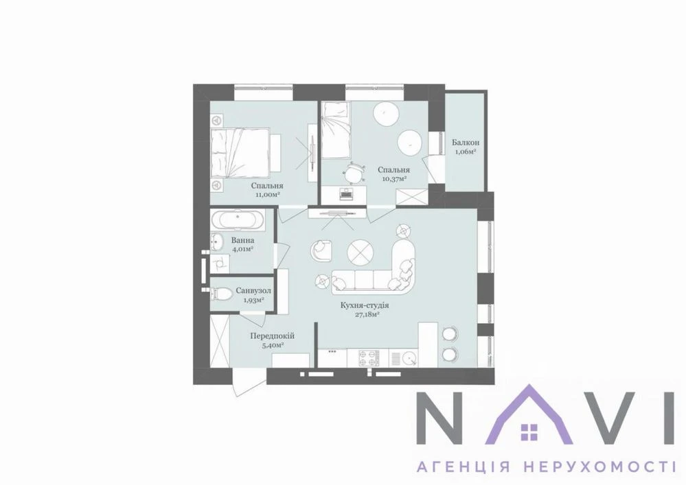 Продаж 2,5 кімнатної квартири + комора 7м2 | ЖК West Towers