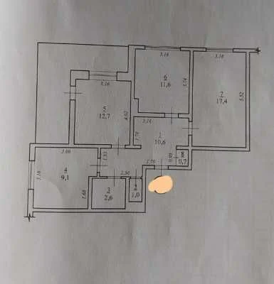 Sale of a 3-bedroom apartment on Akademika Kora Street, Tairava.