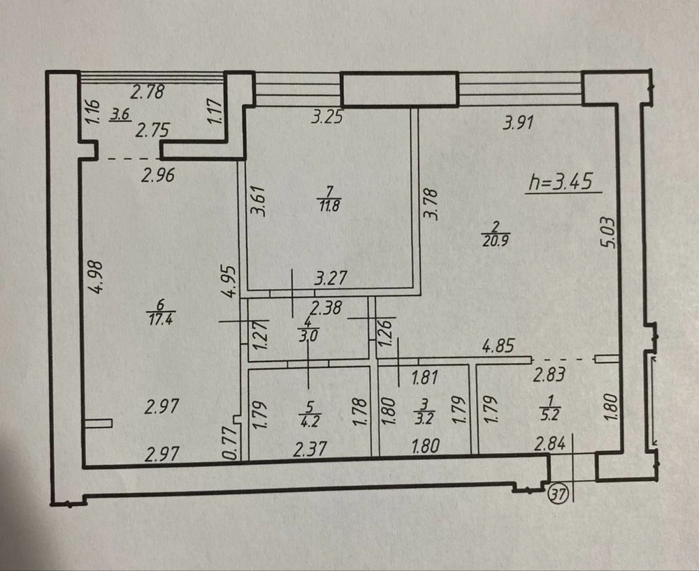 Sale of a 2-bedroom apartment 70 m² in the center of Ivano-Frankivsk