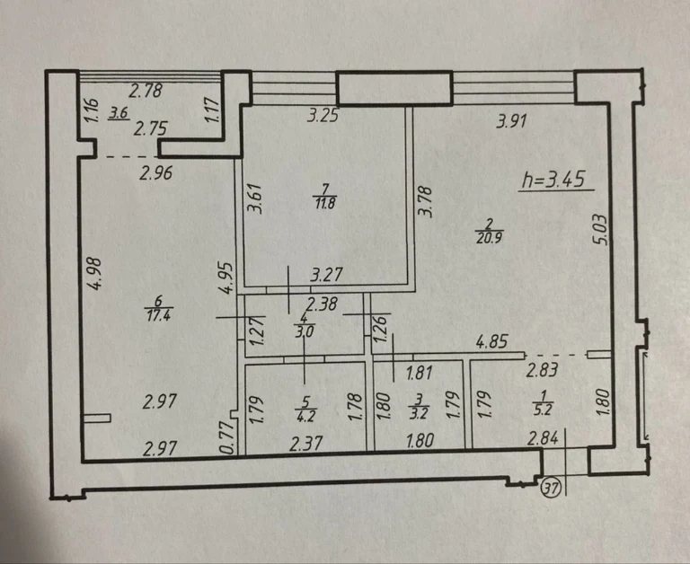 Sale of a 2-bedroom apartment 70 m² in the center of Ivano-Frankivsk