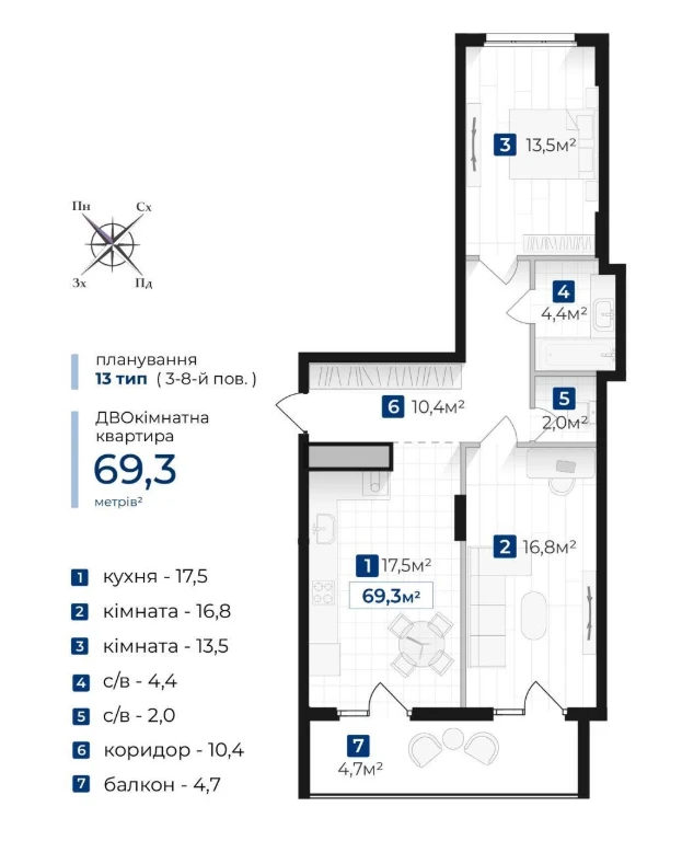 2-room apartment for sale with installment plan up to 24 months