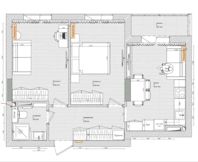 2-кімнатна квартира 54,6 м², 8/8, Тодося Осьмачки, 58-А