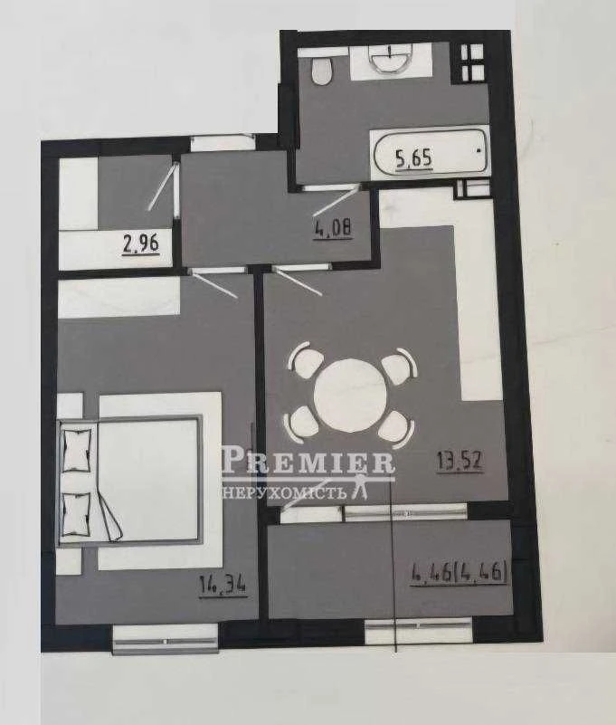 Продається простора 1-кімнатна квартира площею 45 м² у сучас