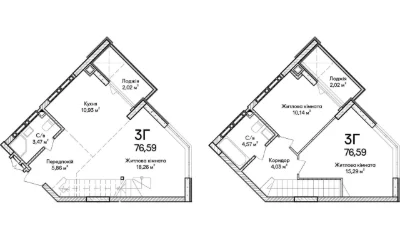 Трикімнатна квартира 79,5 м² в Ірпені: два поверхи, зданий