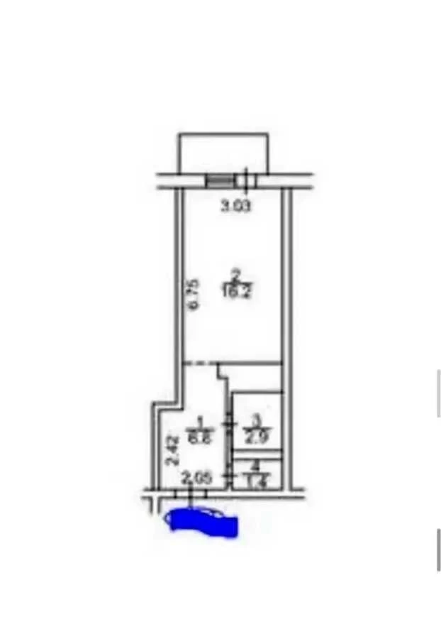 Sale of 1-room apartment 28.3 m², Danylo Shcherbakovsky u