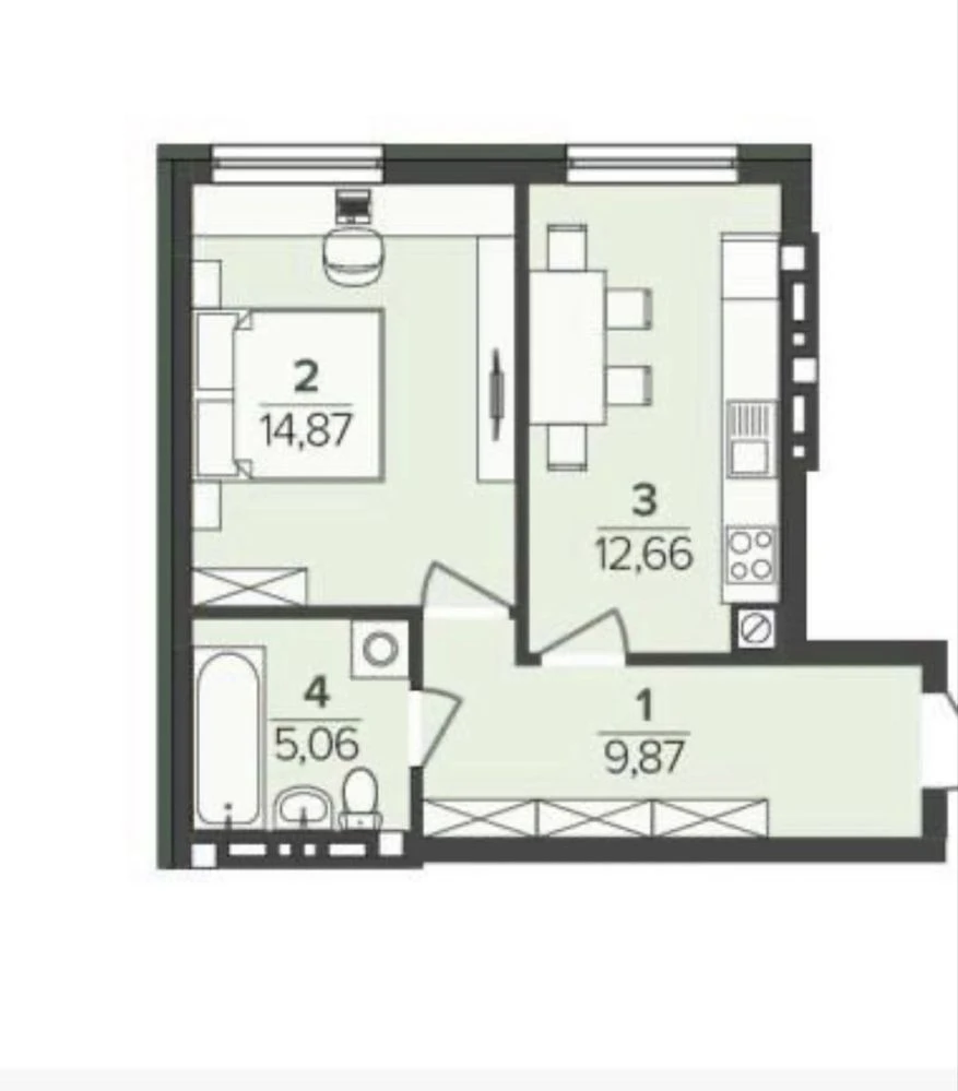 Sale of 1-bedroom apartment in a new building 45.5 sq m, Frankiv district