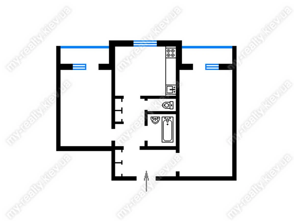 For Sale: Two-Bedroom Apartment (60.9 m²) in Kyiv, Obolon District