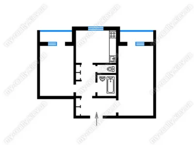For Sale: Two-Bedroom Apartment (60.9 m²) in Kyiv, Obolon District