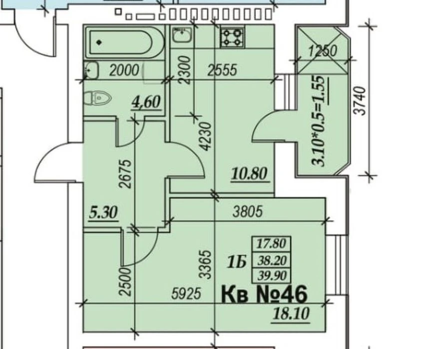 1ком квартира Новый кирпичный дом с газовым котлом Зоопарко