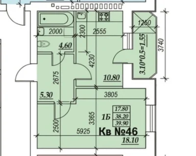 1ком квартира Новый кирпичный дом с газовым котлом Зоопарко