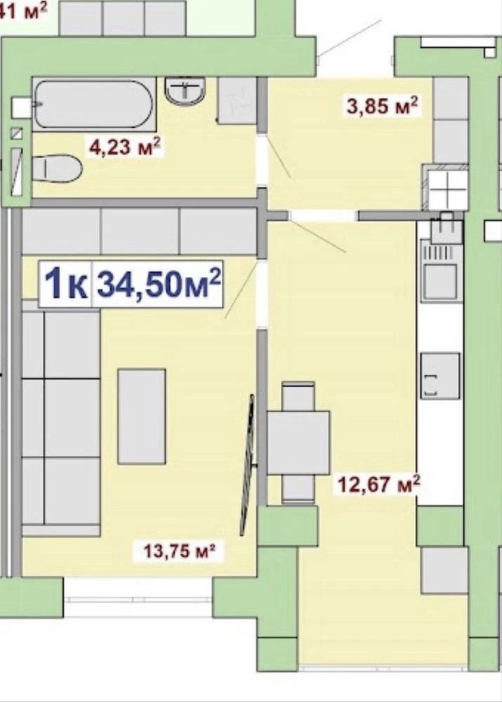 Apartment for sale near park and lake, installment payment
