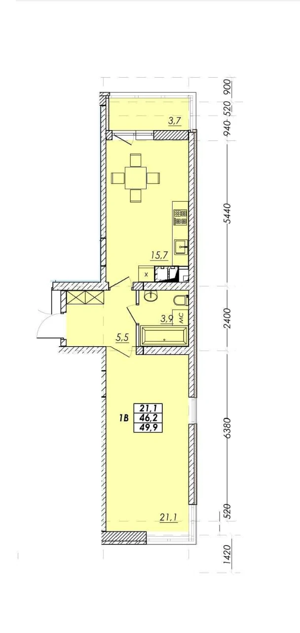 Prokhovsky Quarter. 49 sq.m. Completed House