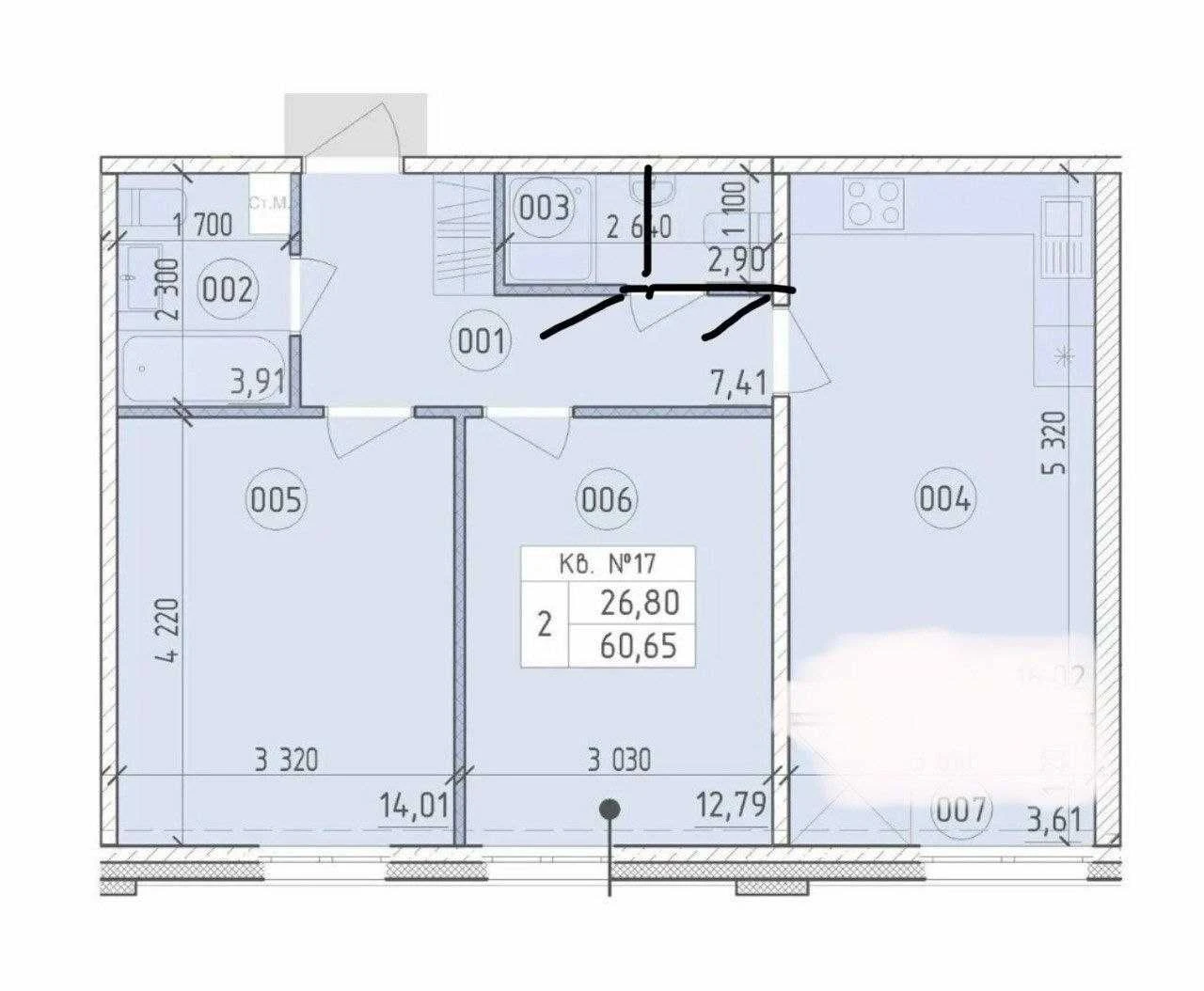 Продаж квартири з новим ремонтом 61 м² / 18 поверх ЖК