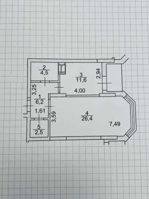 Продається однокімнатна квартира (52,9 м²) в Києві, Печерський район