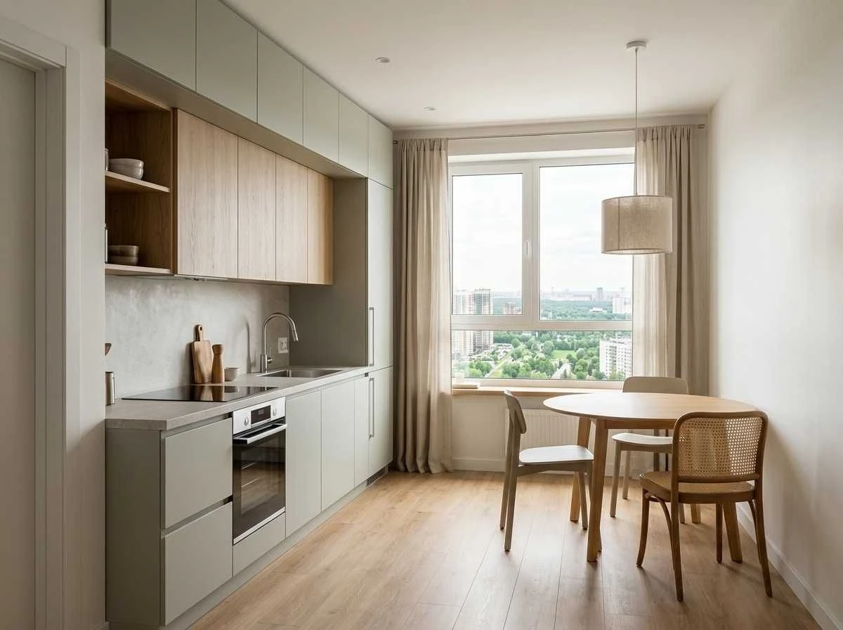 Two-bedroom apartment 55 sq m in a completed building in Pozniak, Kyiv.