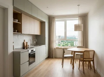 Two-bedroom apartment 55 sq m in a completed building in Pozniak, Kyiv.