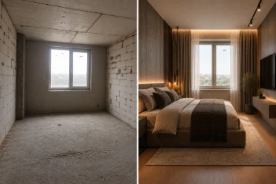 Create your dream interior. Sale of a 3-room apartment ready