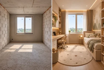 Create your dream interior. Sale of a 3-room apartment ready