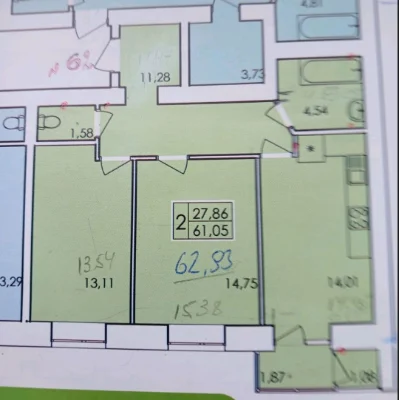 2-room apartment for sale in a newly built building. Exhibition.