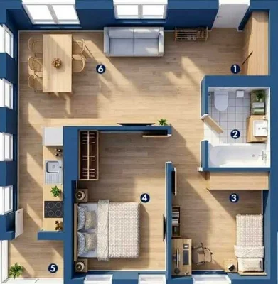 Two-bedroom apartment in Ivano-Frankivsk with initial payment 2