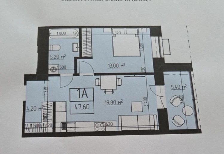 1-room apartment in the "Olymp Modern" residential complex