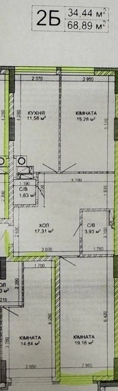 Простора двокімнатна квартира в центрі Ірпеня
