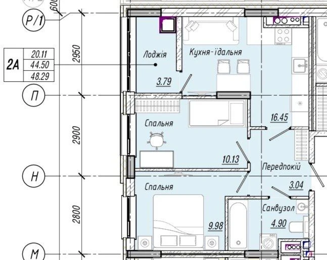 2-room apartment in s. Kotvського - installment without price increase