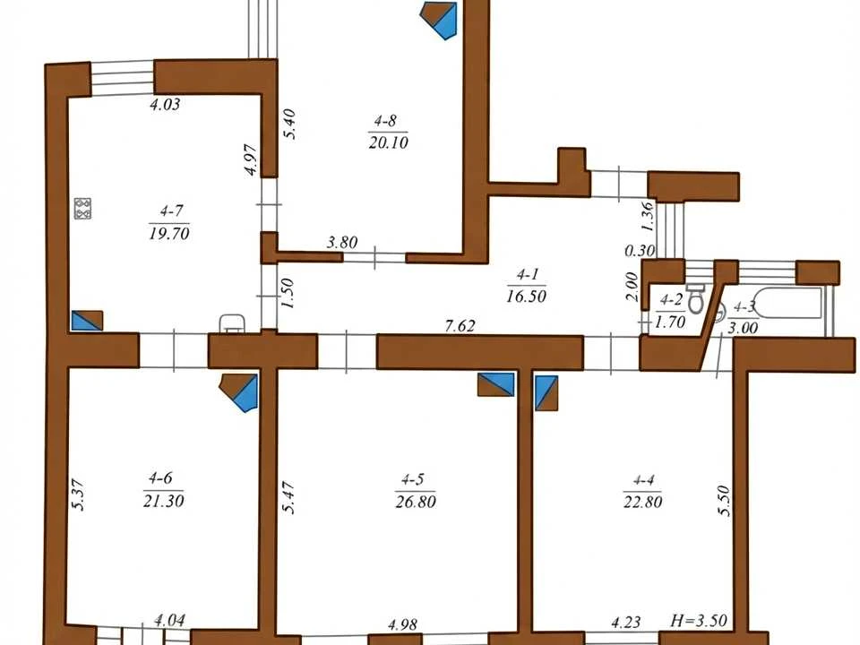 Apartment. Mykhailo Hrushevs'kyy Street, Chernivtsi
