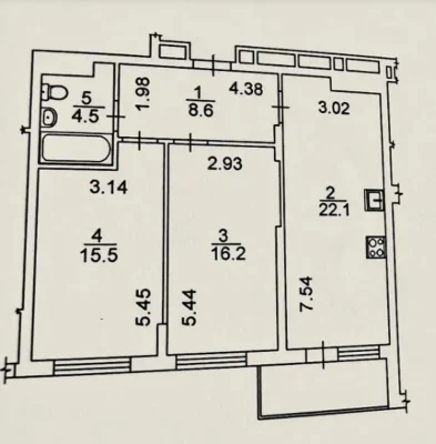 For Sale 2-room apartment in the "Warsaw" residential complex - NO COMMISSION + NEGOTIABLE