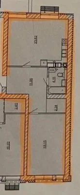 Spacious 1-bedroom apartment, which can be re-planned into a 2-bedroom apartment