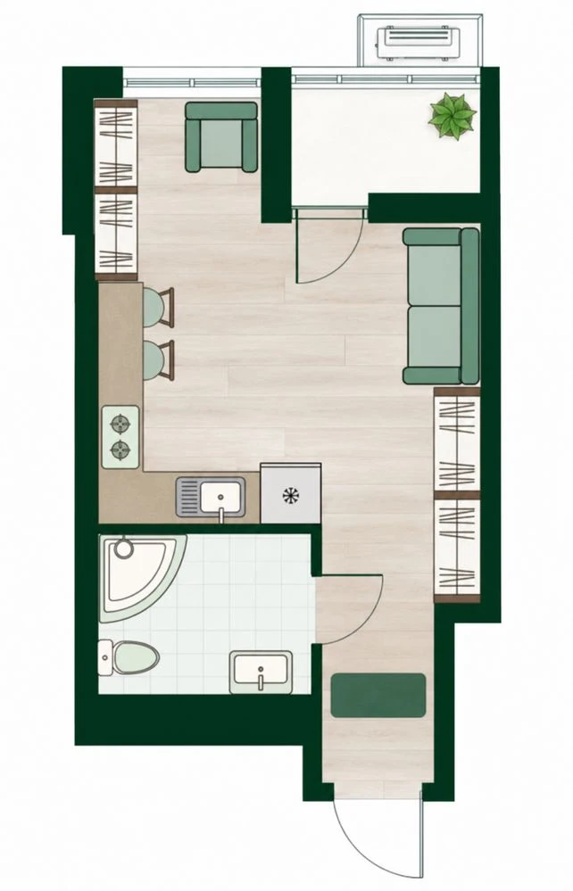 Studio Apartment 30.5 m² in a New Building‼️ 0% Commission. Balcony