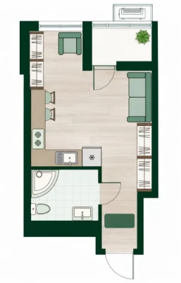 Studio Apartment 30.5 m² in a New Building‼️ 0% Commission. Balcony