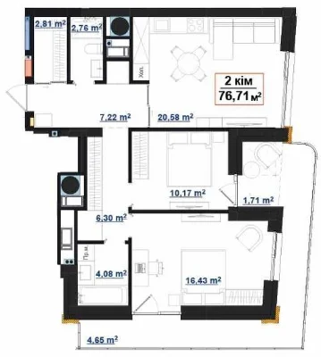 Продаж 2-кімнатної квартири з терасою| ЖК PARK AVENUE