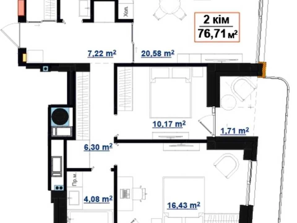 Apartment. Ivan-Frankivsk, Hetmana Petro Doroshenko st.